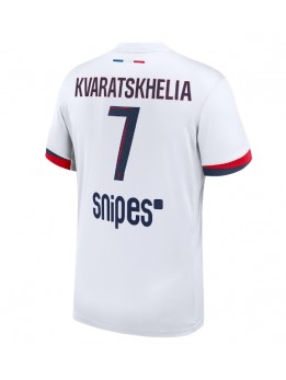 Billige Paris Saint-Germain Khvicha Kvaratskhelia #7 Bortedrakt 2025-26 Kortermet